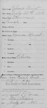 Rebecca MINOT - 1753 Birth