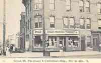 Morristown, Vermont, USA - Green Mt. Pharmacy & Centennial Bldg., Morrisville, Vt.