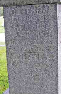 Rufus MOULTON - Grave  Inscription: RUFUS MOULTON 1859 - 1889