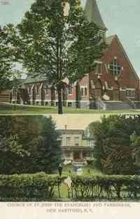 New Hartford, New York, USA - Church of St. John the Evangelist and Parsonage, New Hartford, N.Y.