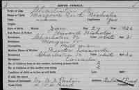 Marjorie Ruth NICHOLS - Birth Vermont, Vital Records, 1760-1954