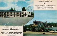 Norwalk, Connecticut, USA - Admiral Motel and The Jolly Fisherman Restaurant