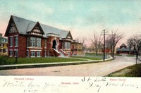 Norwalk, Connecticut, USA - Norwalk Library and Grace Church