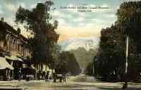 Ontario, California, USA - Ontario, California, USA - Euclid Avenue and Snow Capped Mountains, Ontario, Cal.