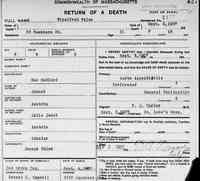 Winifred PALME - Death
