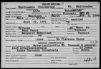 Napoleon A PAROT - Death Vermont, Vital Records, 1760-1954