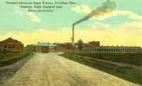 Paulding, Ohio, USA - German American Sugar Factory, Paulding, Ohio.
Capacity Eight Hundred tons Beets sliced daily.