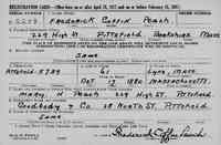 Frederick Coffin PEACH - World War II Draft Registration Card