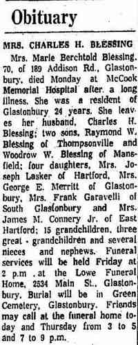 Marie Berchtold PELTON - Hartford Courant Hartford, Connecticut July 29, 1959