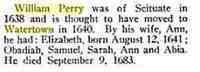 William PERRY - Title Genealogy: a weekly journal of American ancestry, Volumes 1-2 Publisher W.M. Clemens, 1912 Original from the New York Public Library Digitize