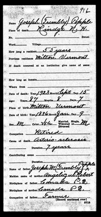 Joseph POPPLE (TREMBLAY) - Death