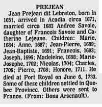 Jean PRÉJEAN (PREGENT) dit LEBRETON - 