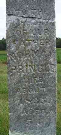 Norman PRINGLE - Grave Inscription: TO THE MEMORY OF OUR FATHER NORMAN PRINGLE DIED ABOUT 1835. AGED 54.