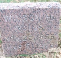 Wilson Hill RAINS - Grave