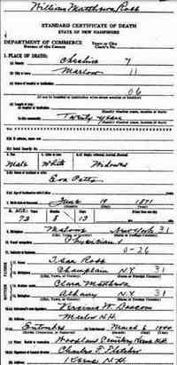 William Matthews ROBB - 1944 Death Name: William Matthews Robb Gender: Male Birth Date: abt 1872 Birth Place: Malone New York Father: Isaa Robb Mother: Clara Matthews