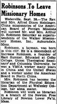 Arthur Greenwood ROBINSON - Portland Herald Press Portland, Maine October 1, 1949