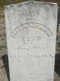 Sharon ROBINSON - Grave  Inscription:  DEA. SHARON ROBINSON DIED Oct. 7, 1881. AEt. 72 ys. 7 ms. 16 ds.