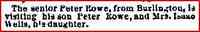Peter TETR(E)AULT (ROWE) - Milton Boro Minutes (News Article) Date: 1888-10-31 Paper: Argus and Patriot Vermont