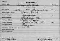 Libbie (Bertha Elizabeth) ROWE - Birth Vermont, Vital Records, 1760-1954
