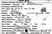 Ernest ROWE - Vermont State Archives and Records Administration; Montpelier, Vermont; Vermont Death Records, 1909-2008
