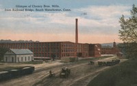 Manchester, Connecticut, USA - Glimpse of Cheney Bros. Mills from Railroad Bridge, South Manchester, Conn.
museumofcthistory.org
