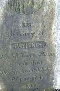 Patience SALISBURY - Grave Inscription: age 79 yrs; w/o Ezra Mason