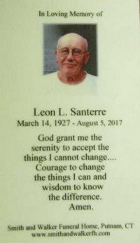 Leon Levy SANTERRE - Funeral Card