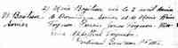 Basilice SAULNIER - 3 April 1855 Baptism Marie Basilisse Sonier Tracadie