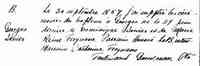 Georges SAULNIER - 30 September 1857 Baptism Georges Sonier Tracadie