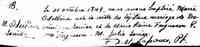 Marie Odelline (Adeline) SAULNIER - 1849 Baptism Marie Odelline Sonier 21 October 1849 Tracadie