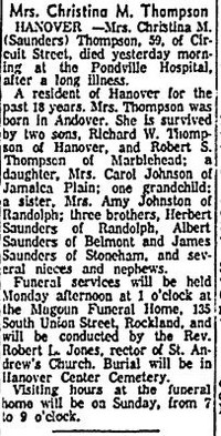 Christina M SAUNDERS - Obituary