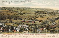 Rockingham, Vermont, USA - Birds Eye View Saxtons River, Vt. Showing Vermont Academy Buildings