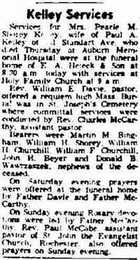 Pearl Margaret Frances SHOREY - The Citizen Advertiser Auburn, New York Monday, August 21, 1961