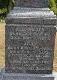 Alexander W. SINCLAIR - Grave