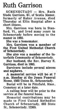 Ruth E SLADE - Obituary