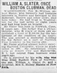 William Albert SLATER - Obituary