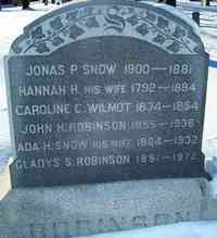 Jonas Parker SNOW - Grave