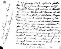 Adelaide BASTARACHE dite BASQUE - 1843 marriage