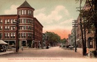 St Johnsbury, Vermont, USA - Avenue House and Rail-Road Street looking North