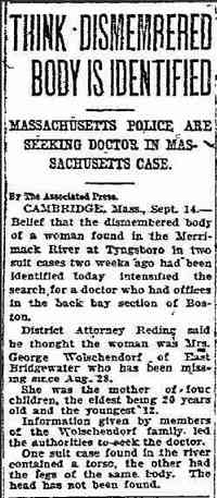 Alice Mildred ORCUTT - Date: September 15, 1923 Location: Texas Paper: Dallas Morning News