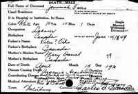 Jeremiah TATRO - Vermont State Archives and Records Administration; Montpelier, Vermont; Vermont Death Records, 1909-2008