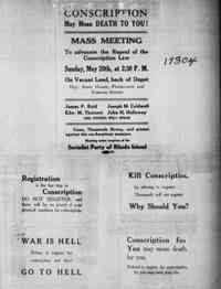 Wilhelm August Erdman THEINERT - Sunday, May 20, 1917 - Meeting to advocate the repeal of the WWI Conscription Law