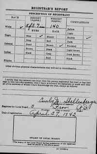 William THEINERT - World War II Draft Registration Card, Page 2