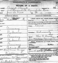 August Karl THEUNERT (THEINERT) - Death Record. 1904, Springfield, Massachusetts.