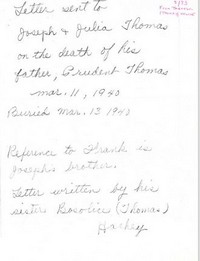 Louis Prudent THOMAS - Letter about his death (part 2)
