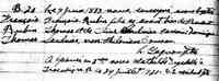 François Rubin "Frank" THOMAS - 9 June 1887 Baptism St-Isidore