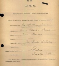 Olesine Marie "Alice" THOMAS - Birth