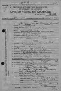 Marie Ida THOMAS - 1947 marriage