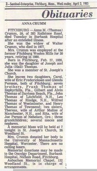 Mary Rose Anna THOMAS - Obituary