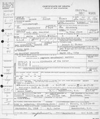 Joseph Lazare (Mike) THOMAS - Death